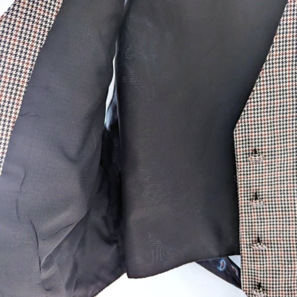 VINTAGE 90s Houndstooth Vest | Academia Clothing | Button Up Vest - Picture 3 of 10
